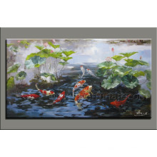 Moderne handgemachte Tiermalerei-Fisch-Kunst-Malerei auf Segeltuch (AN-066)